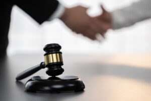 Lawyer conducting a deposition with a witness for a case in San Jose, CA